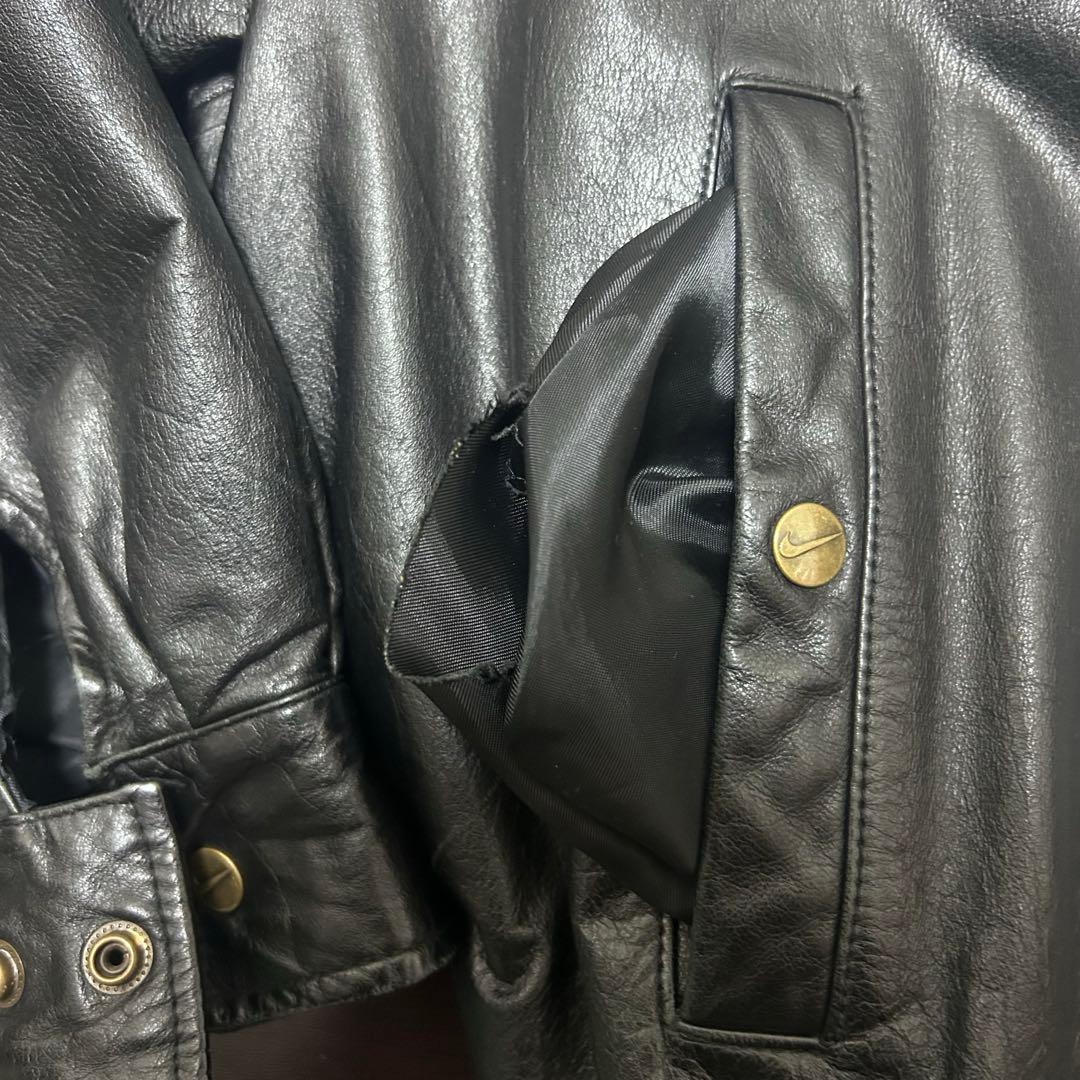 ポ*メ様 NIKE ブラックレザージャケット Lサイズ