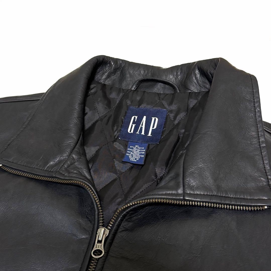 90s OLD GAP 本革 レザージャケット XL 極美品 紺タグ