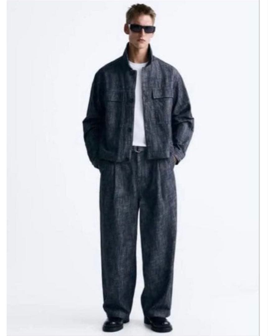 ZARAデニムセットアップ　オーバーサイズ　ワイドパンツ