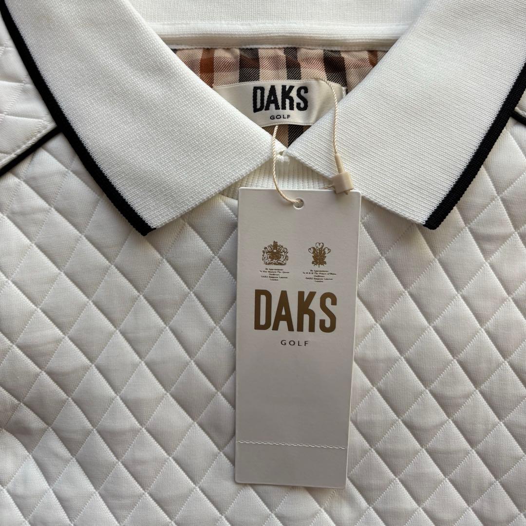 【新品・匿名配送】DAKS GOLF キルティングカットソー　ホワイト　LL