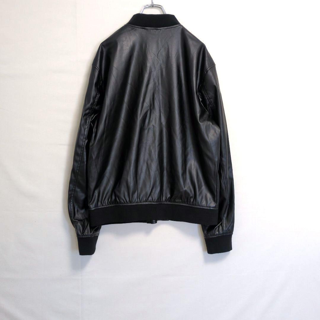 【ZARA／ザラ】フェイクレザーブルゾン『L』ブラック　ボンバージャケット