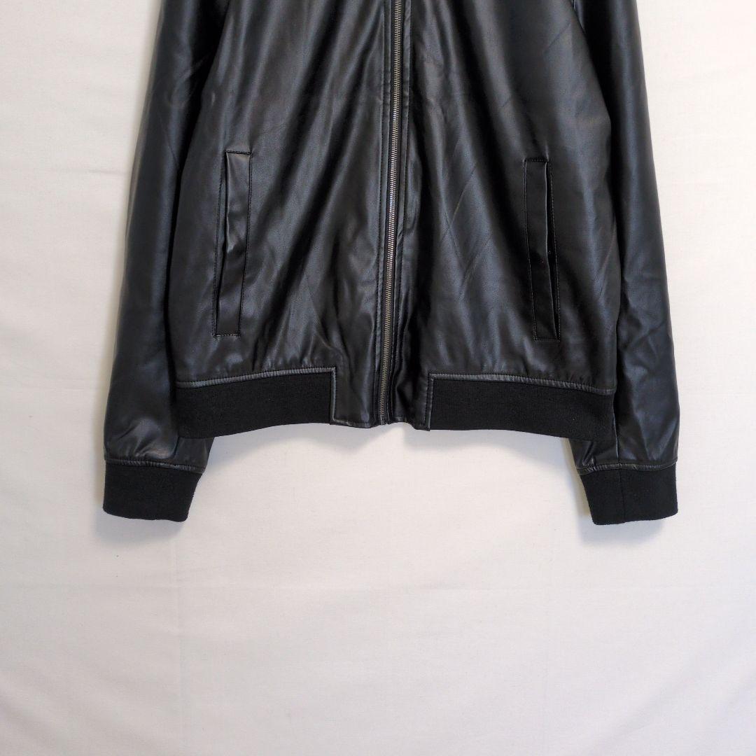 【ZARA／ザラ】フェイクレザーブルゾン『L』ブラック　ボンバージャケット