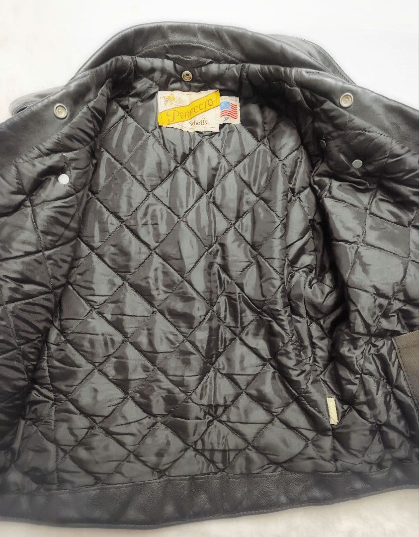 Schott 618 レザー ダブルライダースジャケット 38 バイカータグ後期
