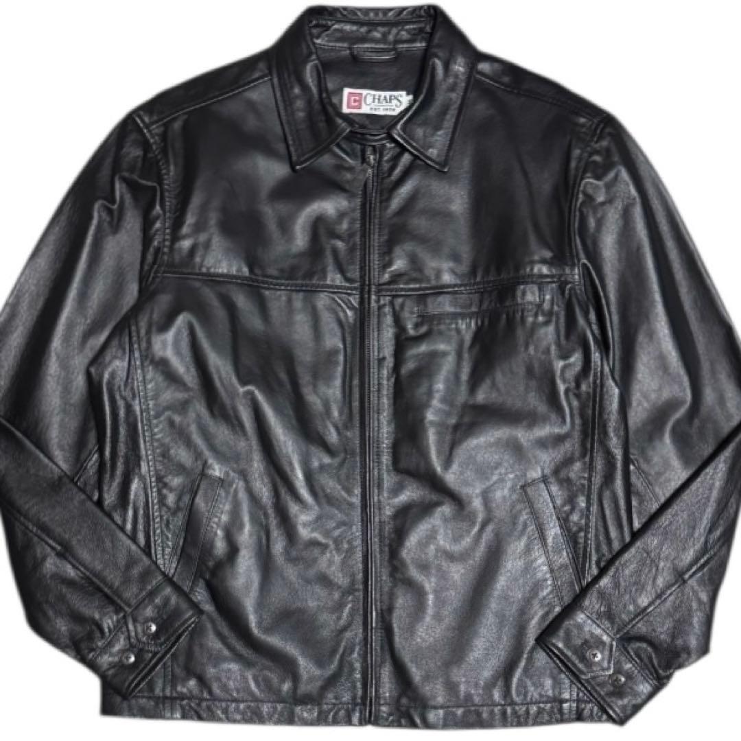CHAPS ラルフローレン 90s ビンテージ 短丈 レザージャケット ブラック