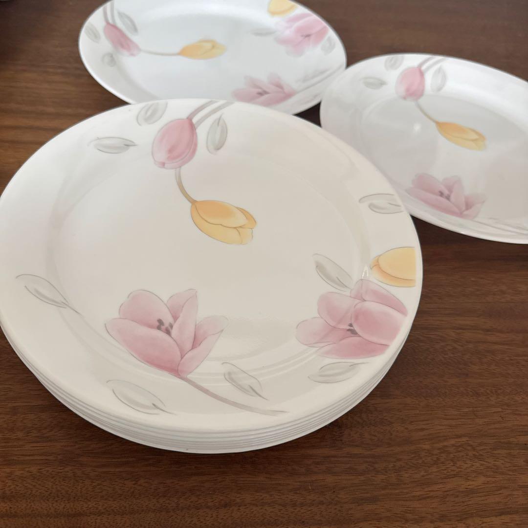 Corelle チューリップ柄 皿 陶磁器皿　10枚セット　コレール
