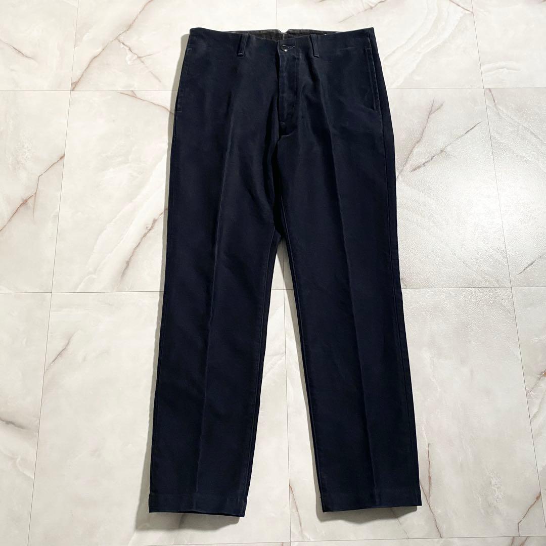 A18613 FOBファクトリー モールスキントラウザーズパンツ 紺 3