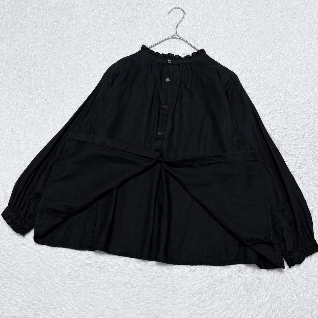 【美品】ネストローブ リネン スタンドフリル ブラウス 2way 上品