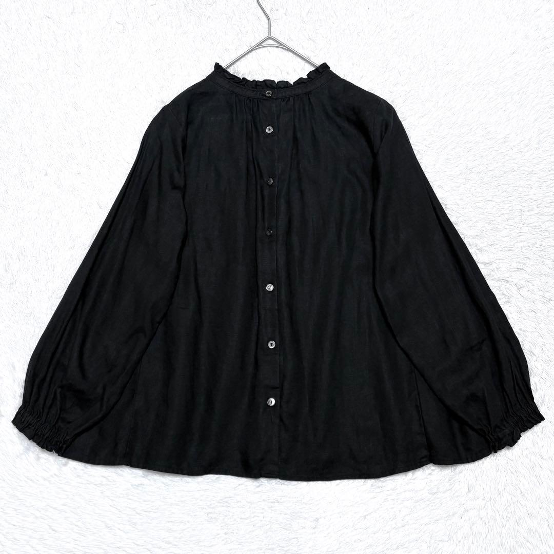 【美品】ネストローブ リネン スタンドフリル ブラウス 2way 上品