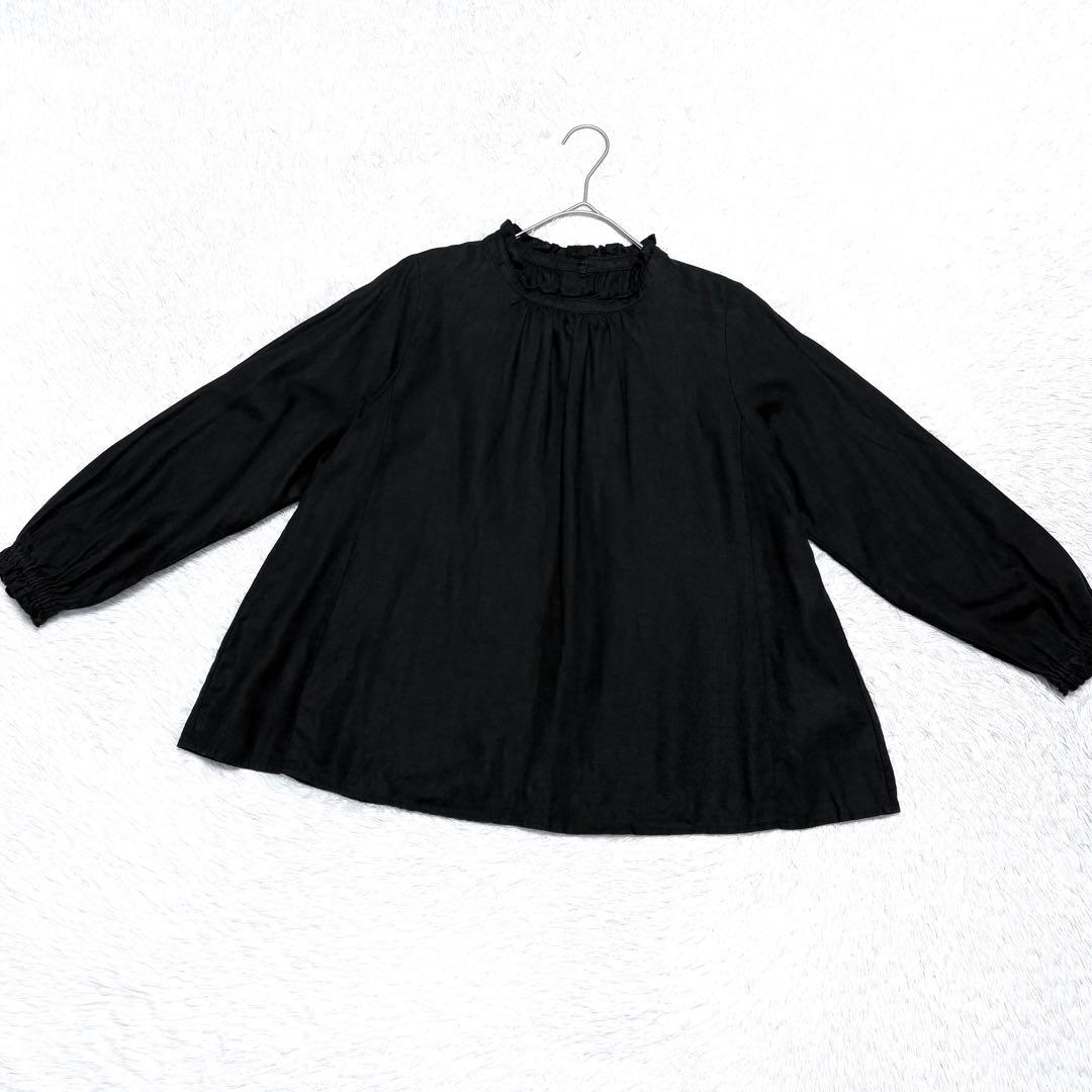【美品】ネストローブ リネン スタンドフリル ブラウス 2way 上品
