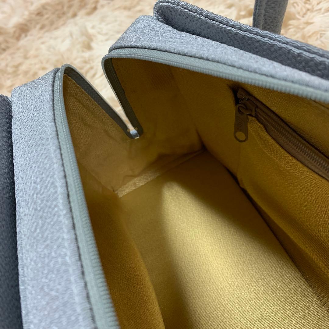 グレー 正絹和装バッグ