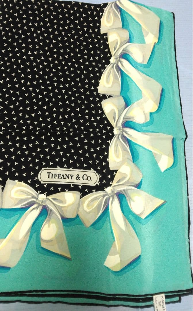 Tiffany&Co. 1986デザイン シルクスカーフ リボン柄