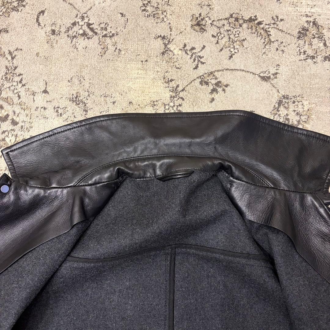 COS レザー　ブルゾン　ジャケット　ブラック　　美品　　A-2タイプ