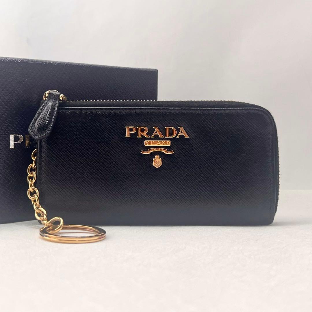 プラダ PRADA サフィアーノ キーリング付 ケース 箱付0125-⑤