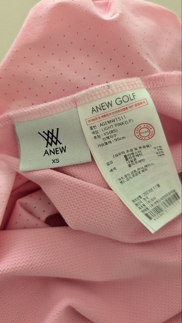 ANEW ピンク メッシュシャツ レディース ゴルフ