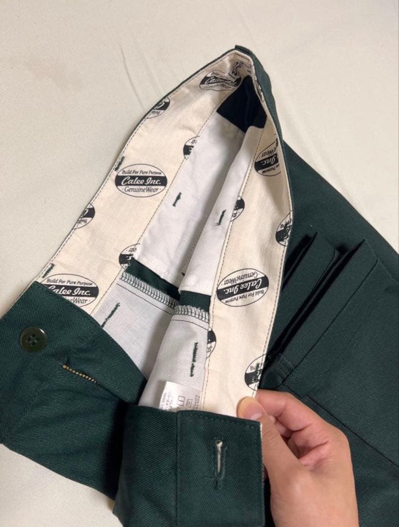 【美品】caleeワークパンツ グリーン