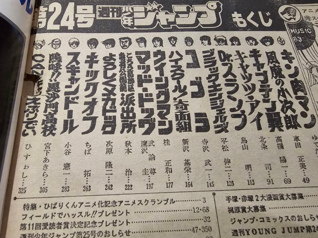 週刊少年ジャンプ　1983年　第24号　巻頭カラー　ストップ!!ひばりくん