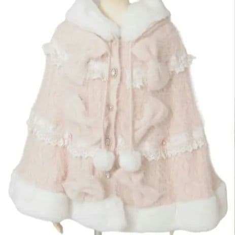 新品未使用　正規品　LIZ LISA　今季　ミルクフィーユレースポンチョ ピンク