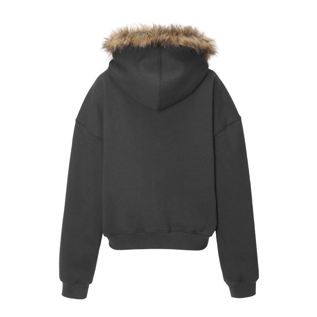 トップス chasooKHAKIPOINT Lettering Fur Hood