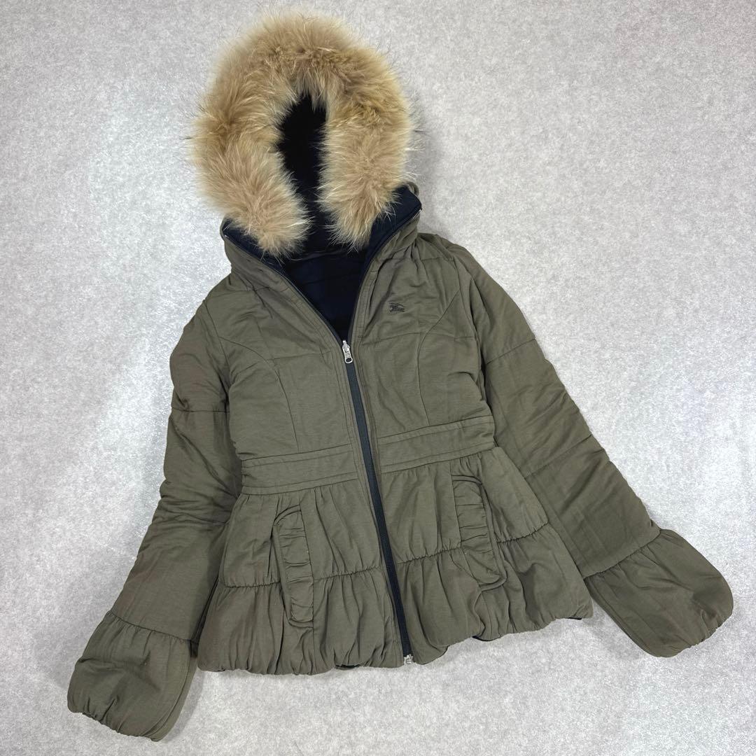 BURBERRY BLUE LABEL リバーシブル ファー 中綿ジャケット