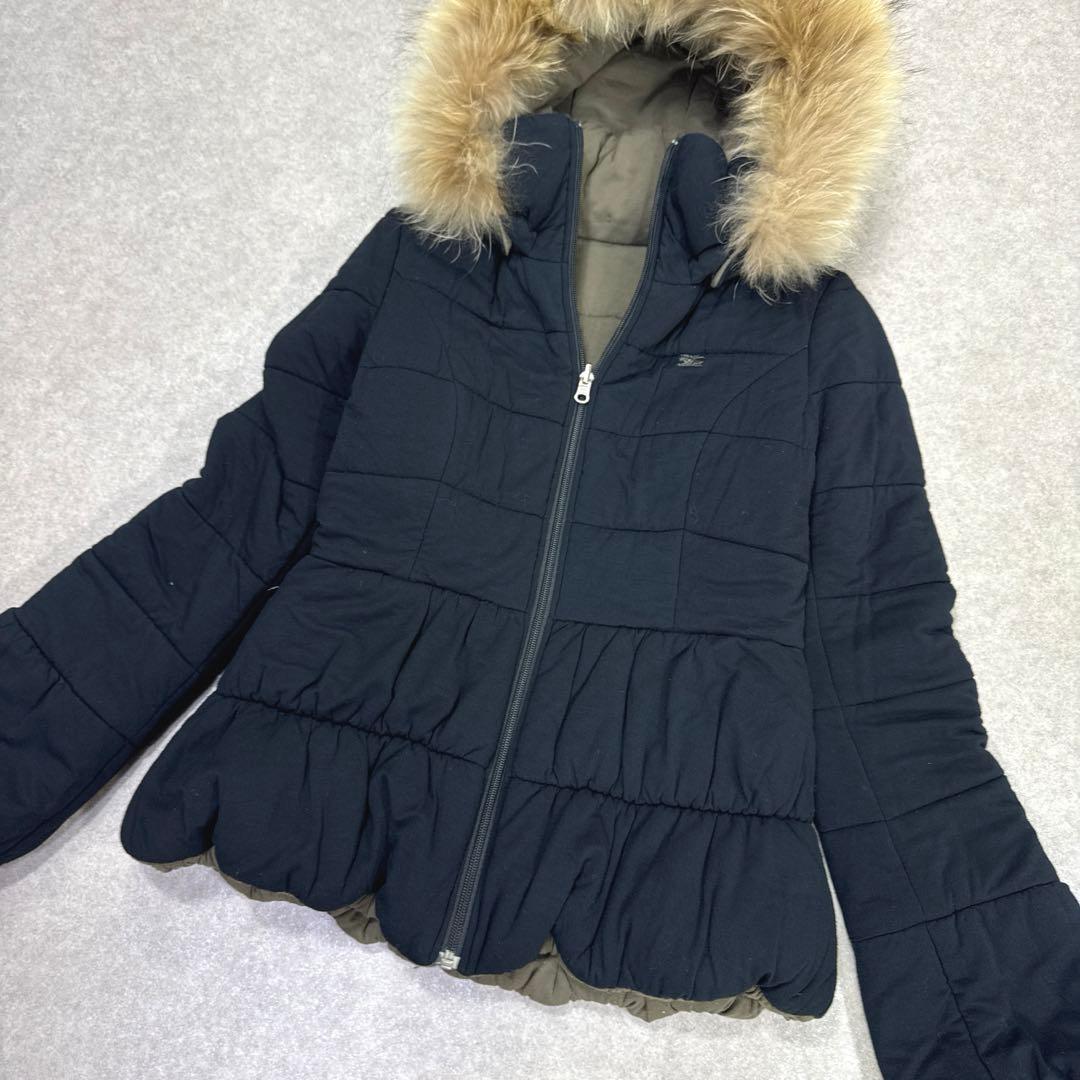 BURBERRY BLUE LABEL リバーシブル ファー 中綿ジャケット