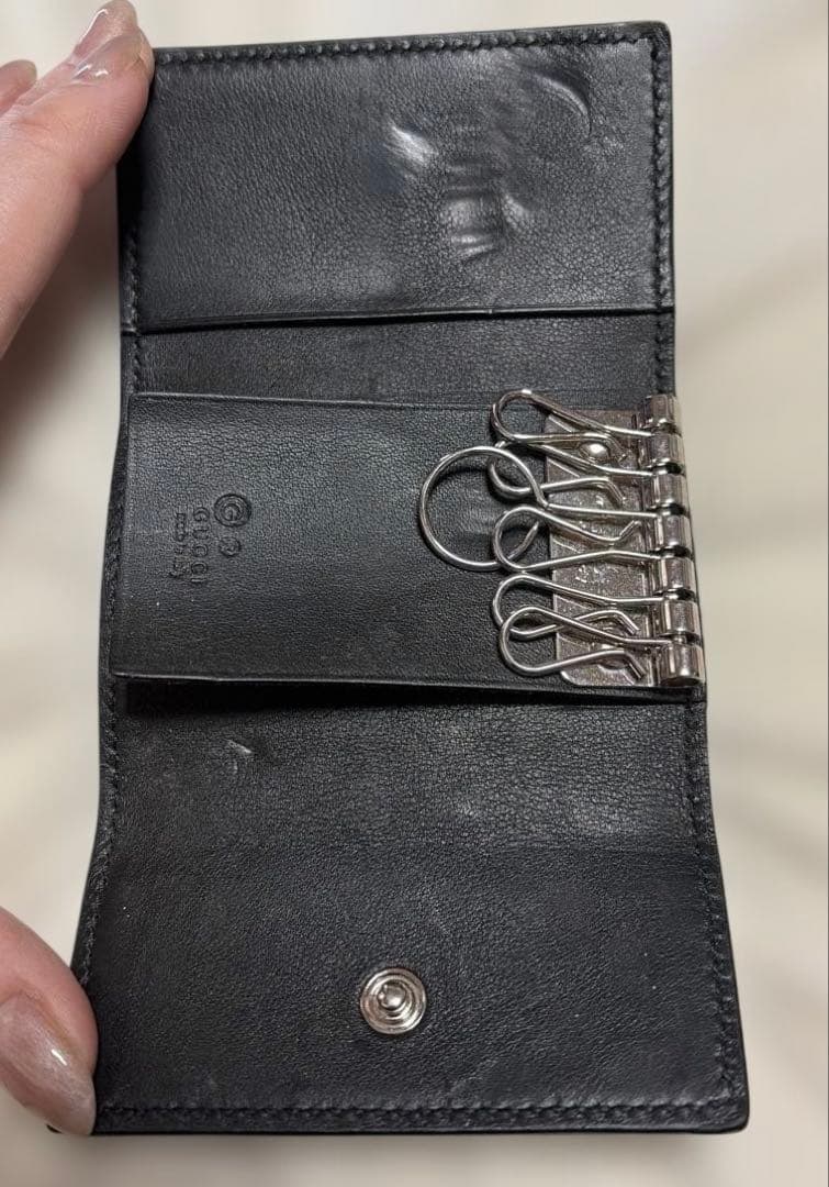 GUCCI キーケース 6連 マイクロシマレザー GG