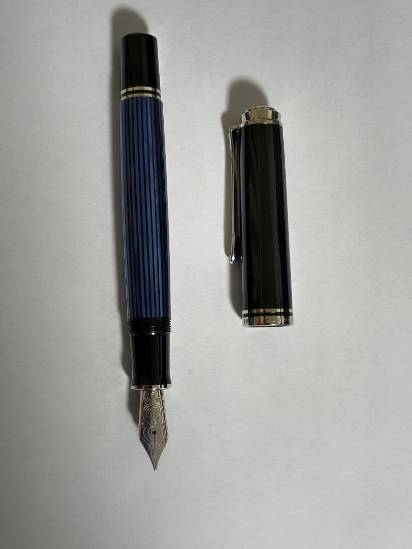 Pelikan スーベレーン　M805　F ブルーストライプ　ケース・インク付
