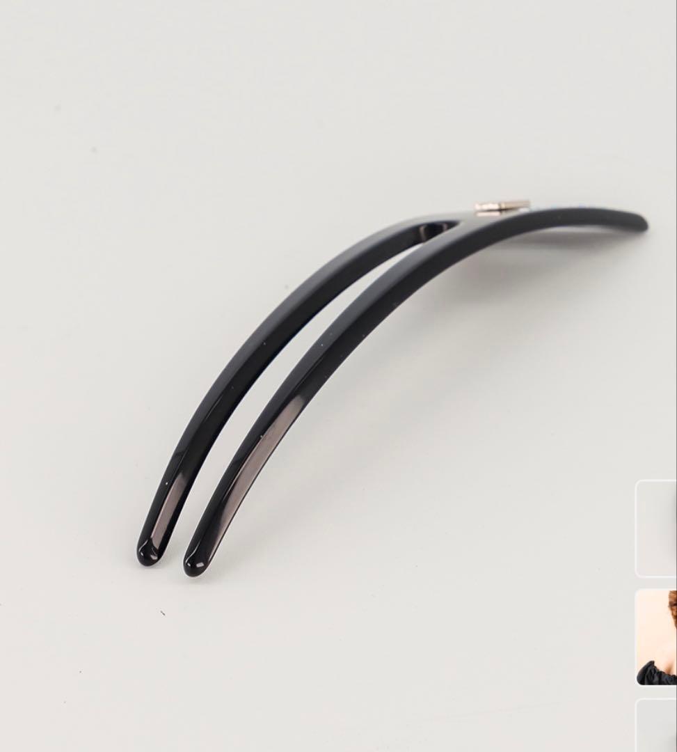 新品 Alexandre de Paris ストーン付き黒ヘアピン