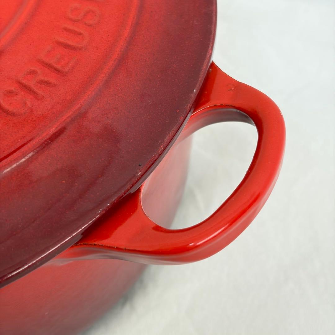 B1746 LE CREUSET ル・クルーゼ 両手鍋20cmオ レンジ0051