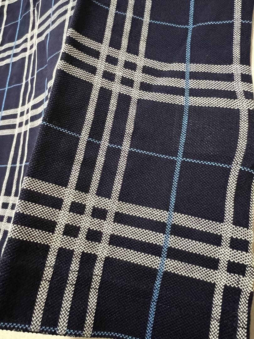 BURBERRY GOLF ネイビー ホワイトチェック柄シャツ