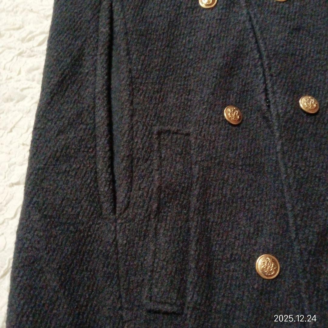 希少　ZARA　金ボタン　ケープ　マント　ポンチョ　コート　ナポレオン