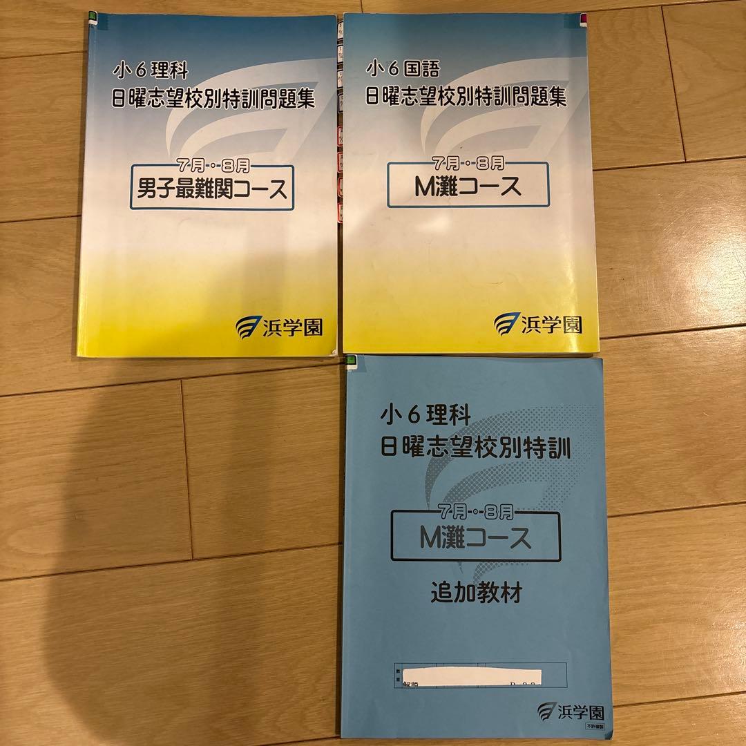 浜学園　小6 日曜志望校別　7・8月男子最難関　灘コース　2024年版　最新