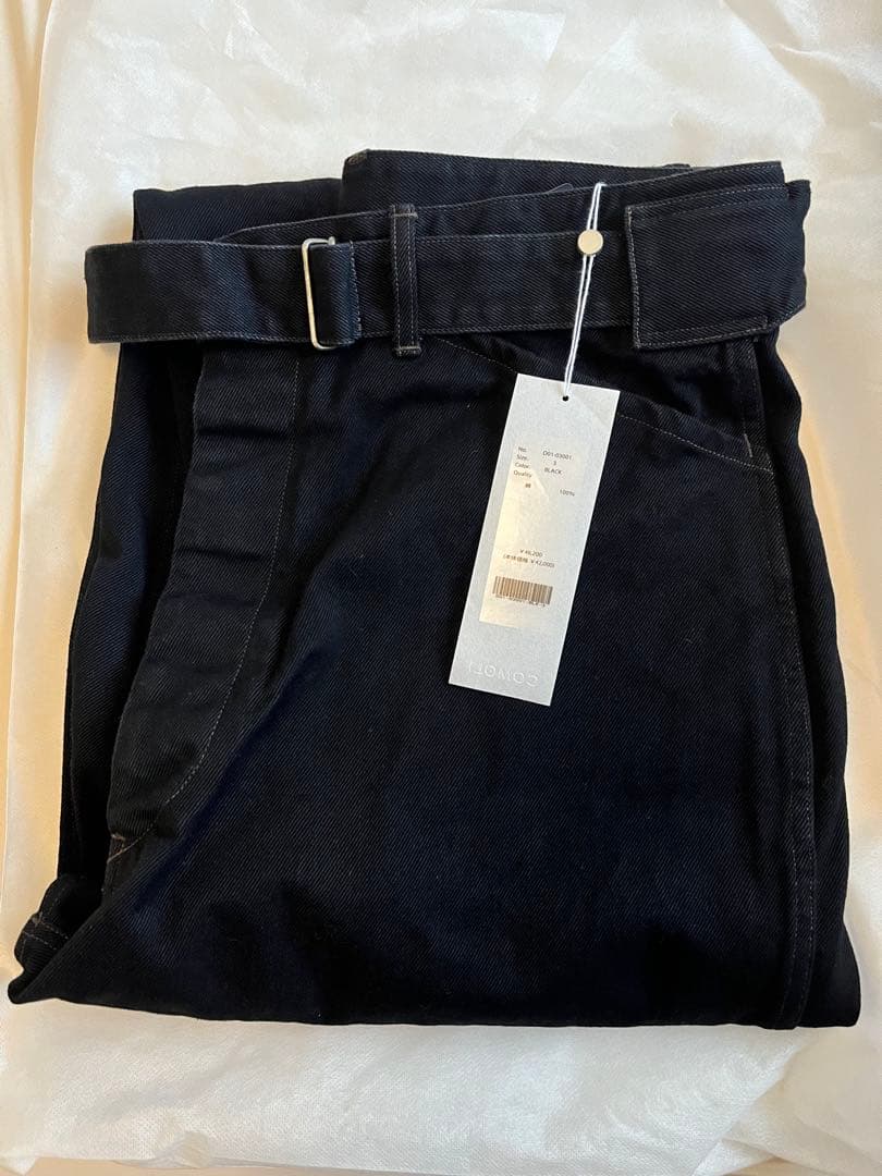 COMOLI 26ss BLACK DENIM ベルテッドデニムパンツ サイズ3