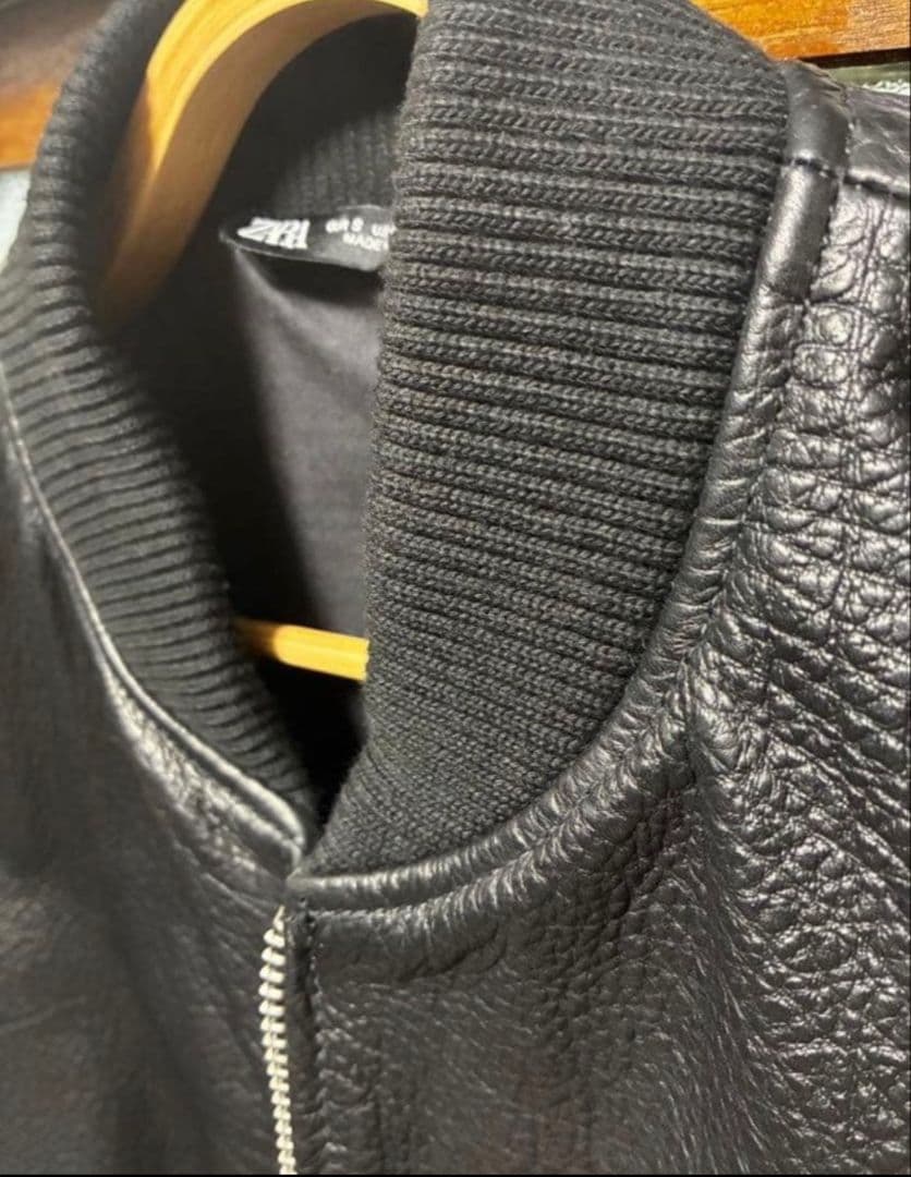 ZARA 本革 ボンバージャケット ブルゾン 革ジャン 美品