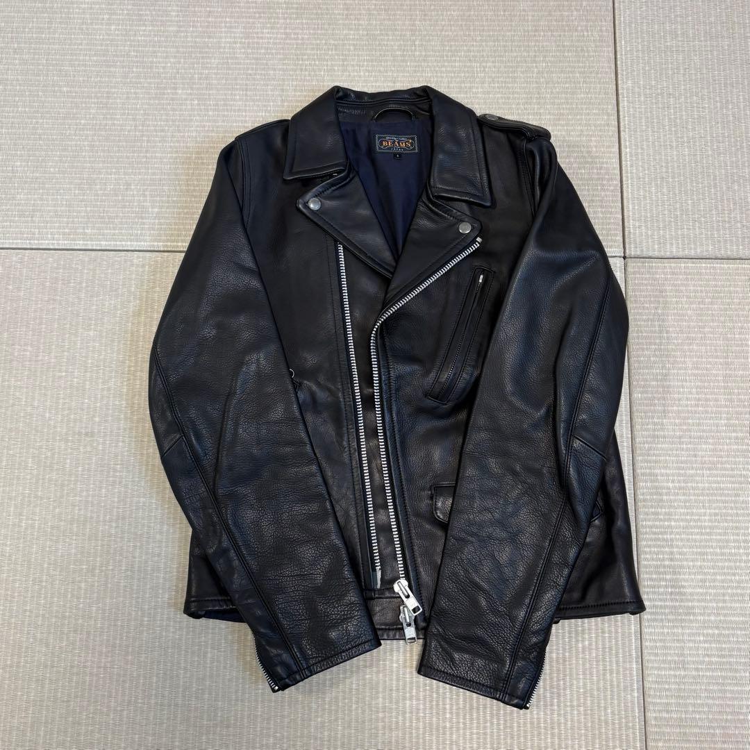 最終値下げ　美品　BEAMS PLUS ダブルライダースジャケット Sサイズ