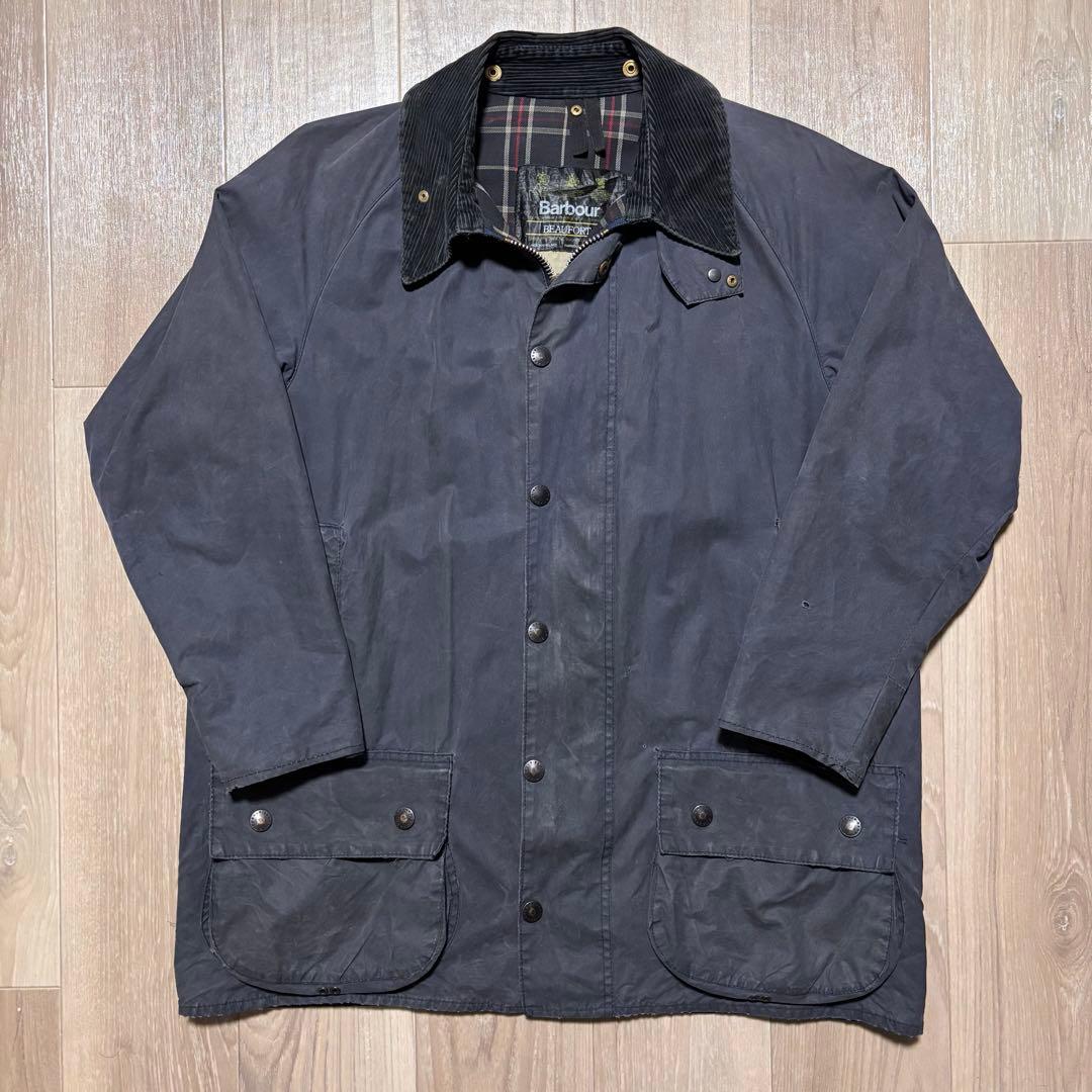 94年製 Barbour BEAUFORT サイズ42 ネイビー 3ワラント