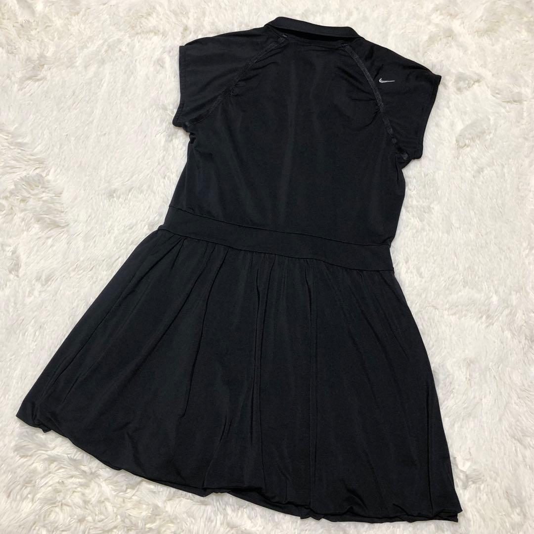 【美品】ナイキゴルフ フリルワンピース ストレッチ ブラック L