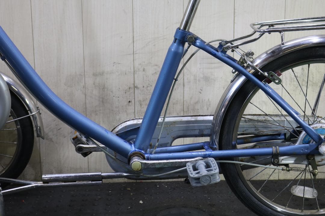 青い三輪シティサイクル 前カゴ付き