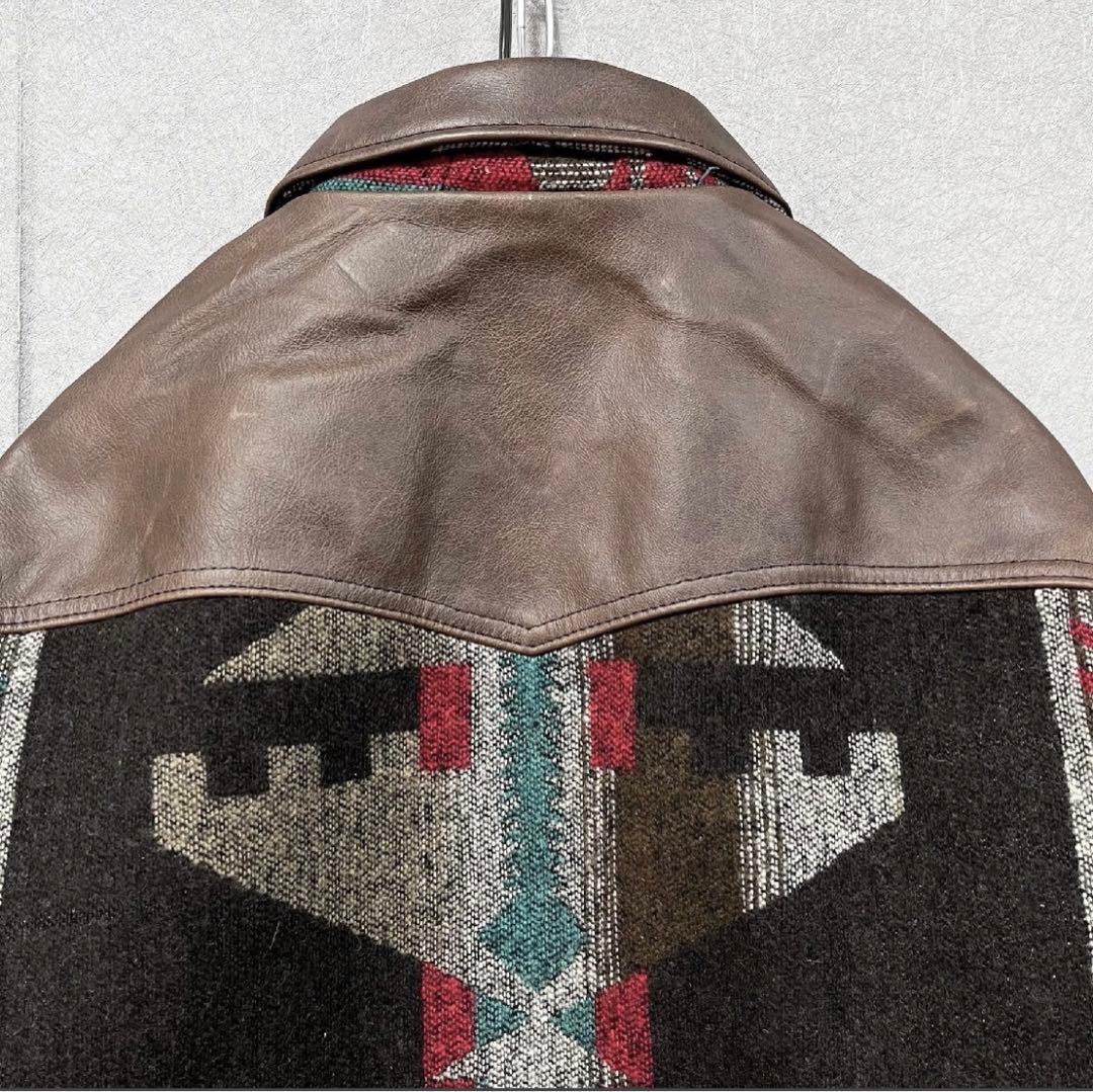 Emmuela レザーとウール混合ジャケット　定価130,000円