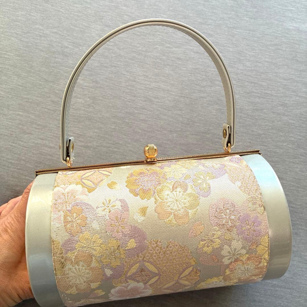 和装 草履バッグセット シルバー×ピンク 桜花文様　入学式　卒業式　成人式