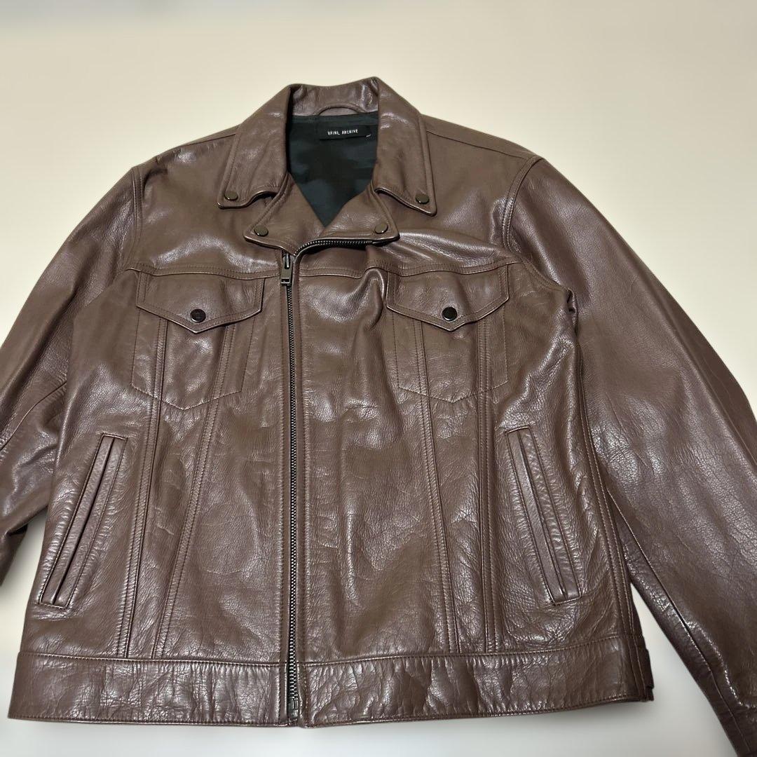 VAINL ARCHIVE COW LEATHERジャケット：L