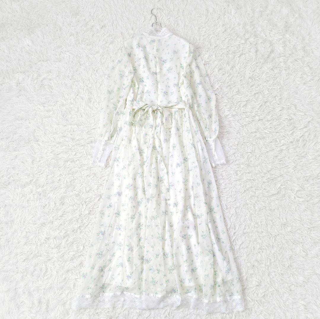 レトロ♡ヴィンテージ風 花柄ワンピース プレーリードレス マキシ丈【Ｍ】春夏秋冬