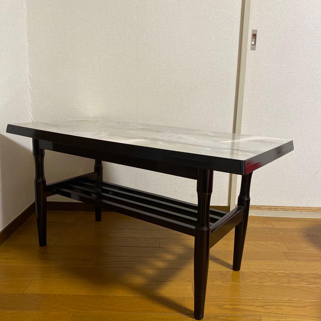 昭和レトロ 大理石調センターテーブル
