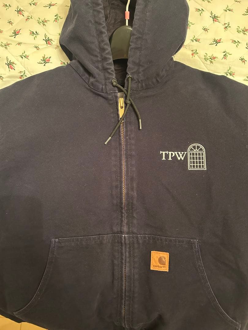 希少　Carhartt TPWコラボ　フード付きアクティブジャケット ネイビー