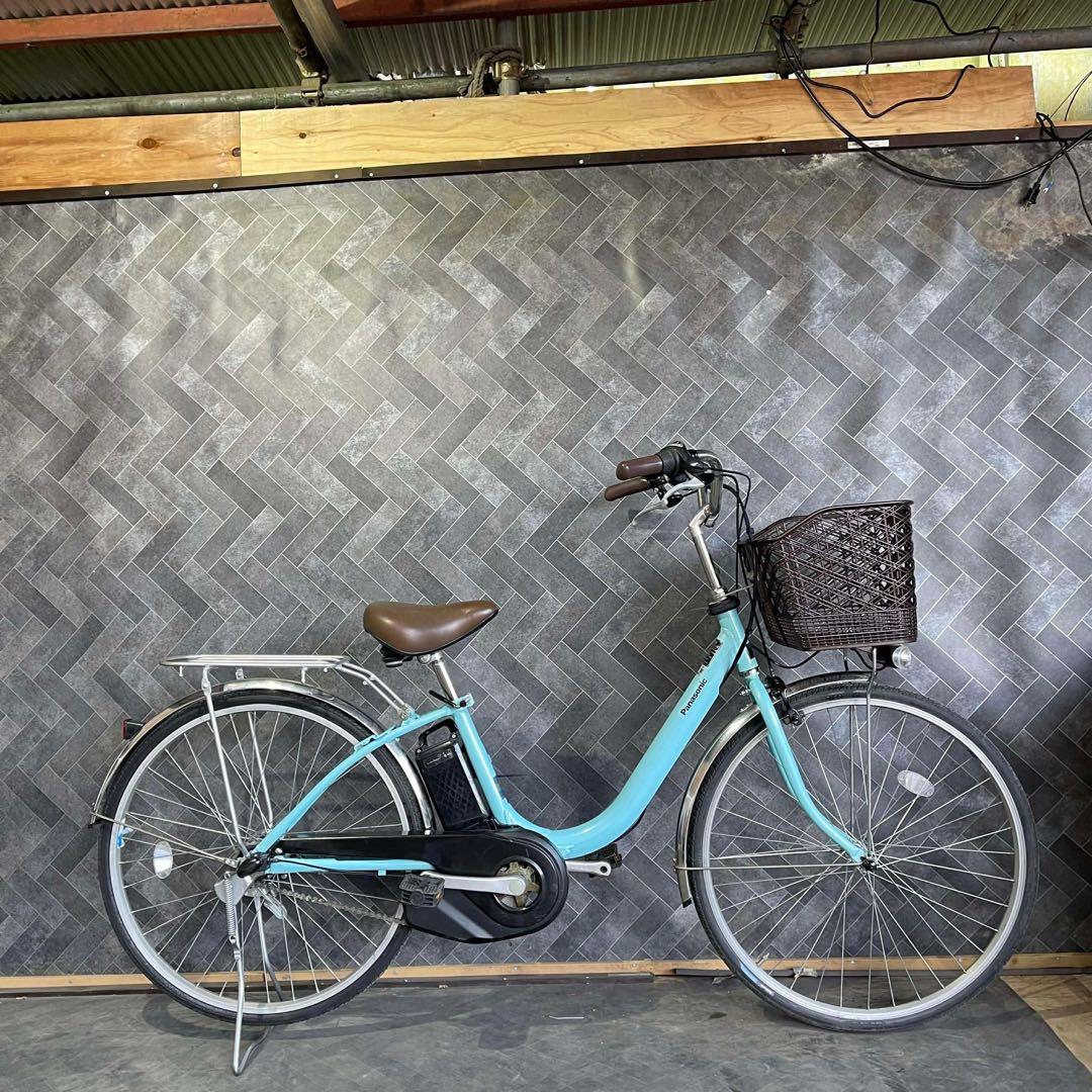 Panasonic 電動アシスト自転車 水色 バスケット付き