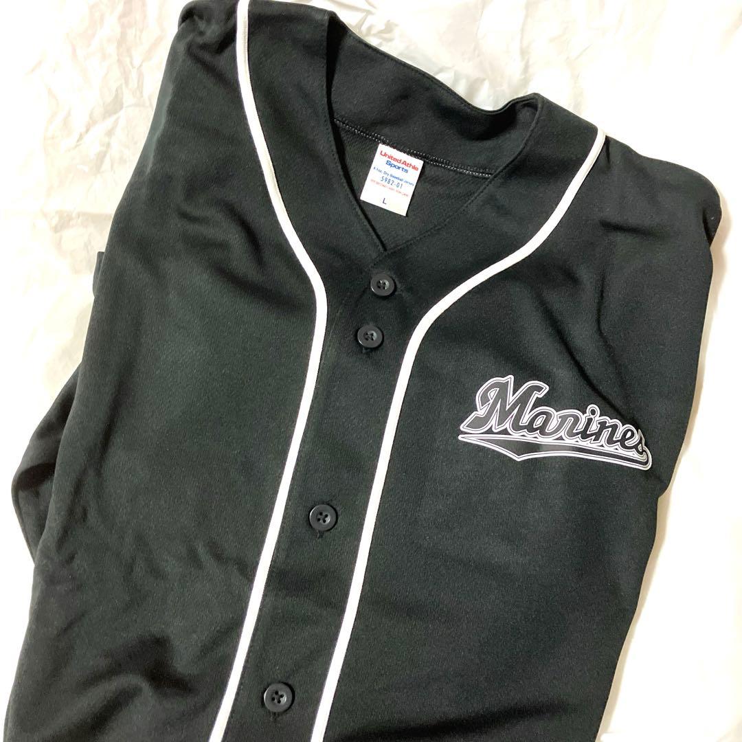 千葉ロッテマリーンズ(まーくん)スポーツシャツ非売品 Lサイズ、ブラック