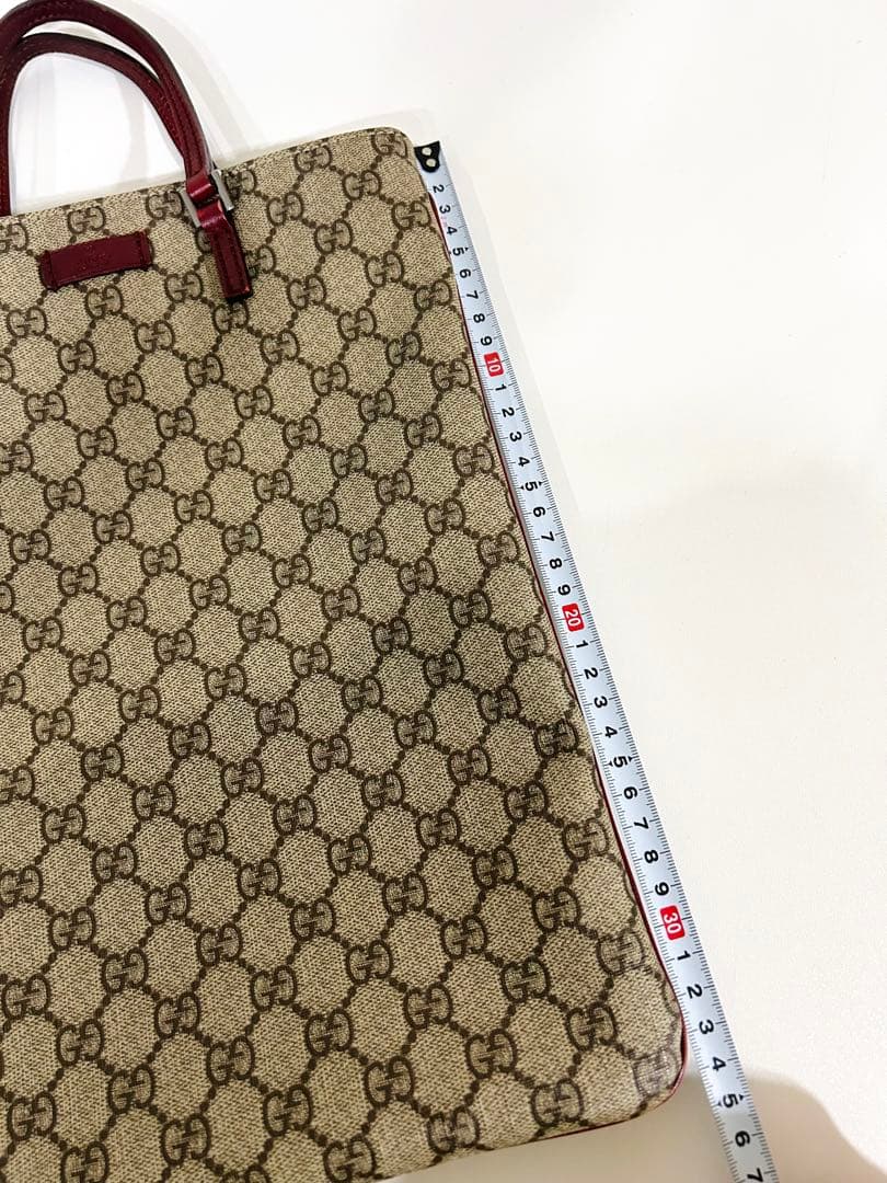 GUCCI グッチ　トートバッグGG柄PVC スプリーム縦長ハンドバッグ