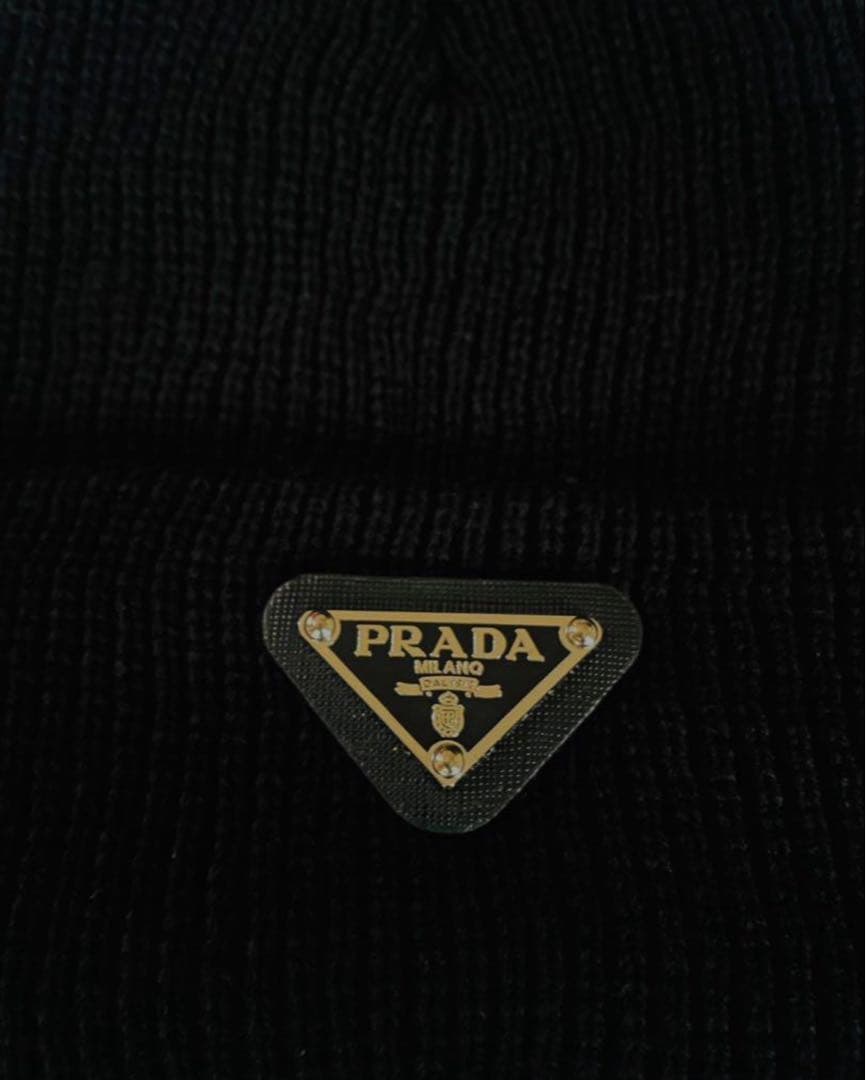 PRADAニット帽ビーニーブラック