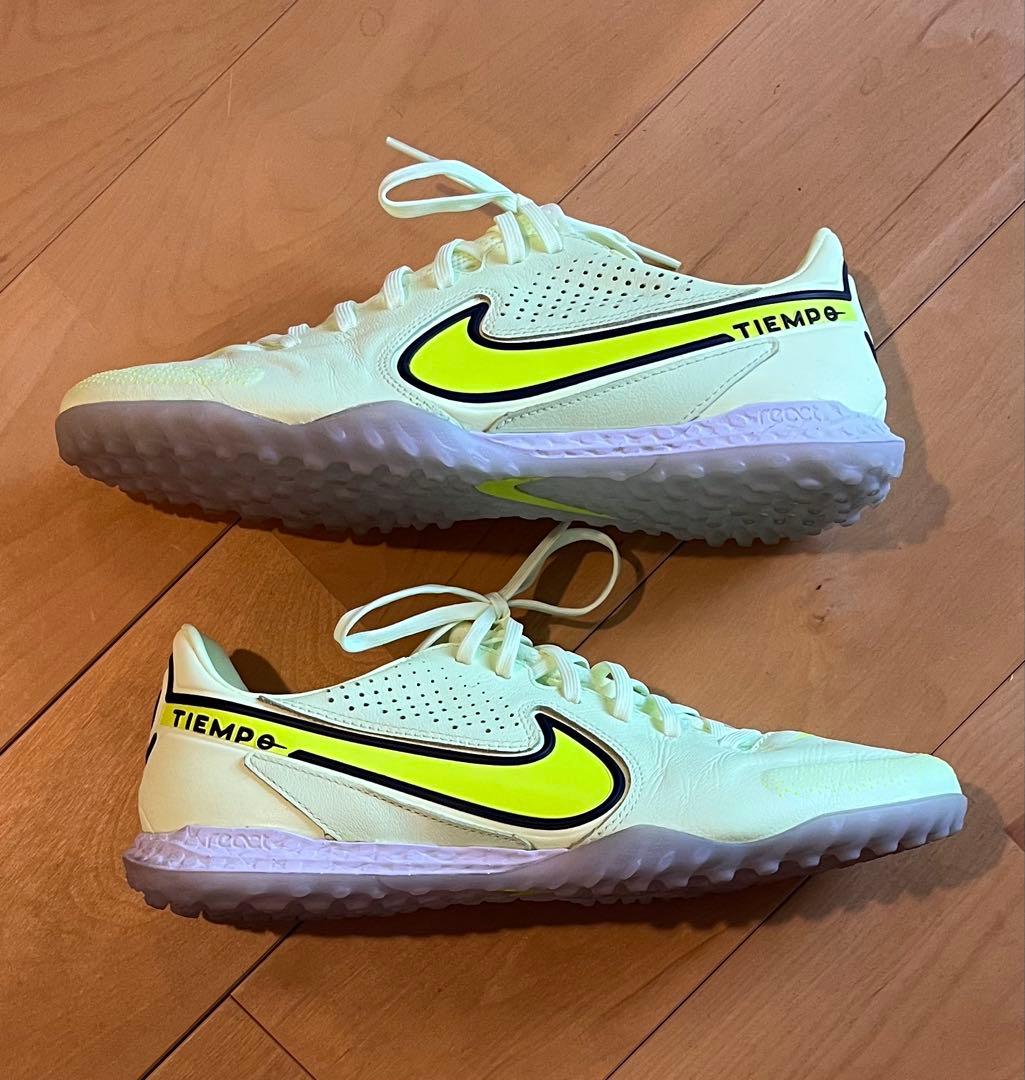 ナイキリアクトティエンポ9プロTFイエロー×ホワイト27cm NIKE ターフ