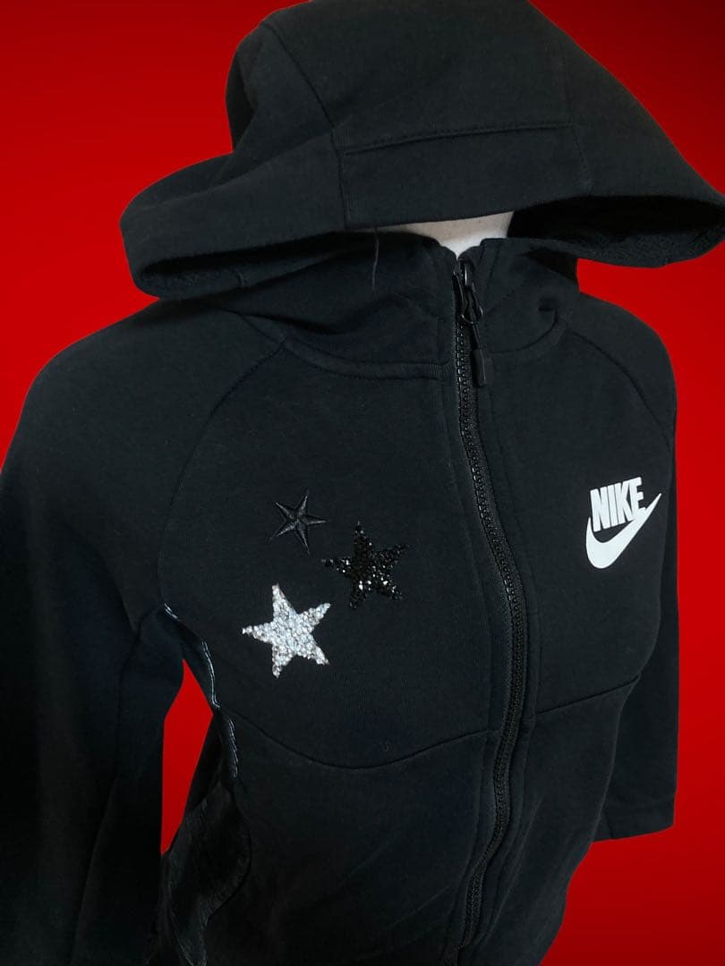 レアy2k星ビジューNIKEビックロゴフェアリーグランジ平成ギャルパーカー古着屋