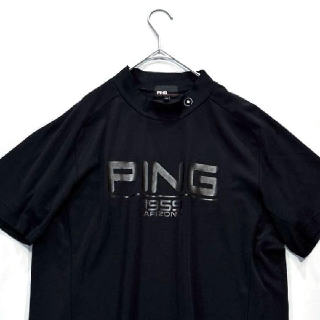 PING ピン　半袖　モックネックシャツ　ゴルフ　LL ブラック　大きいサイズ
